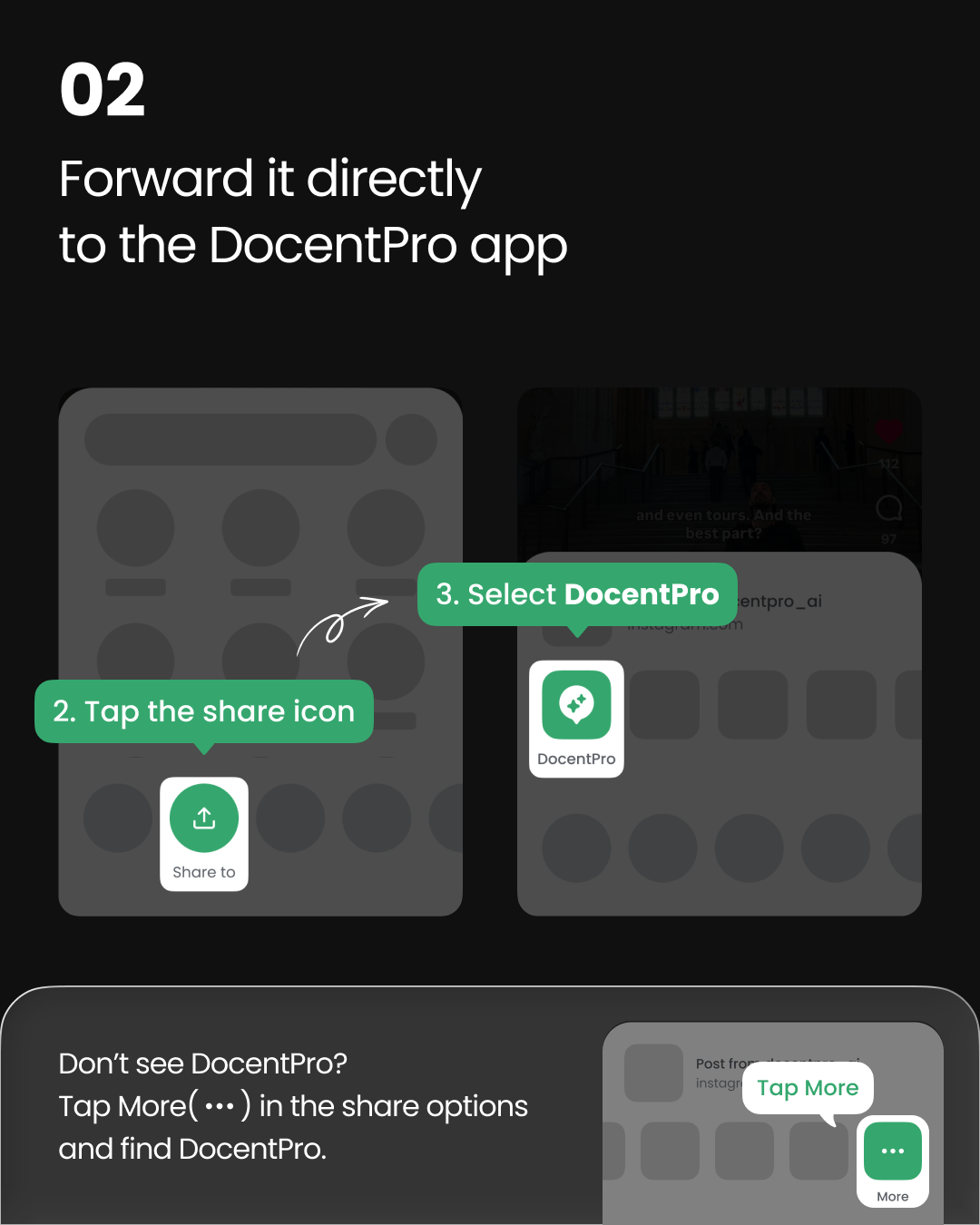 Forward it directly to the DocentPro app