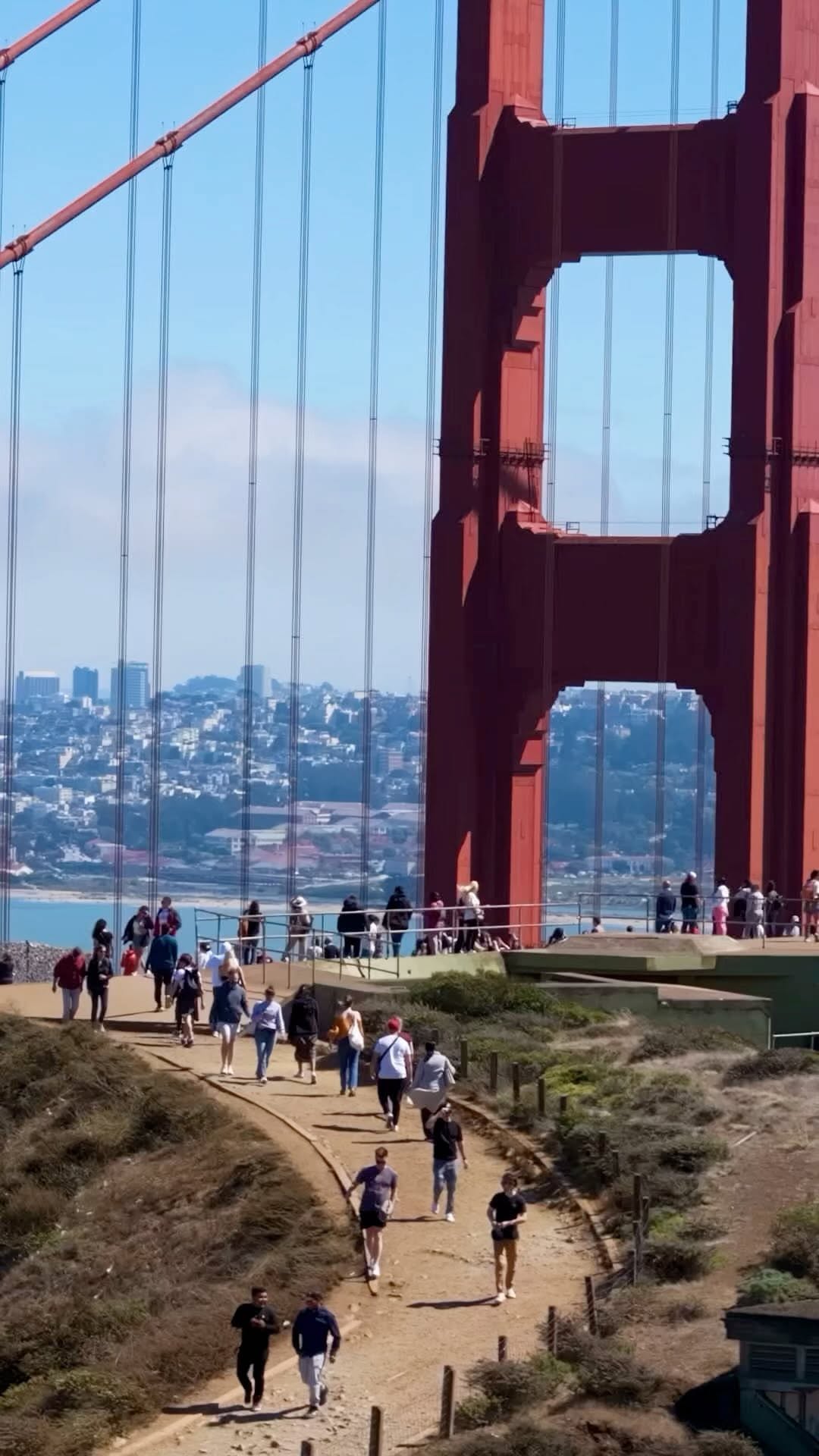 Weekend Crowds Flock to Golden Gate Bridge