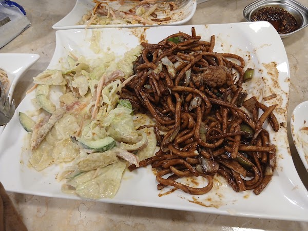 Chow Mein noodles and rice 1