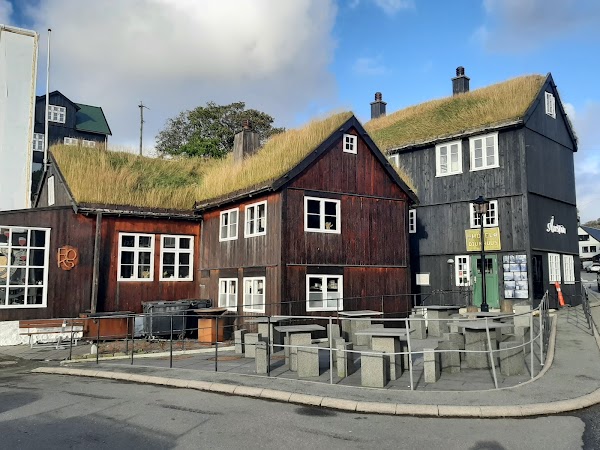 Old Faroese parliament buildings. Tinganes. 1