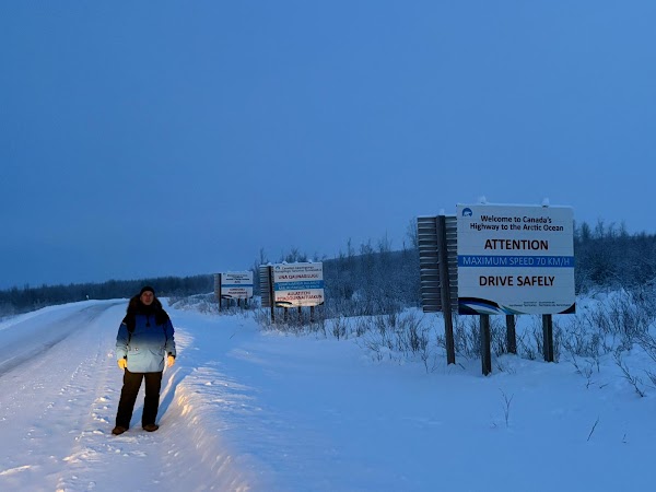 Welcome to Canada's Highway to the Arctic Ocean sign