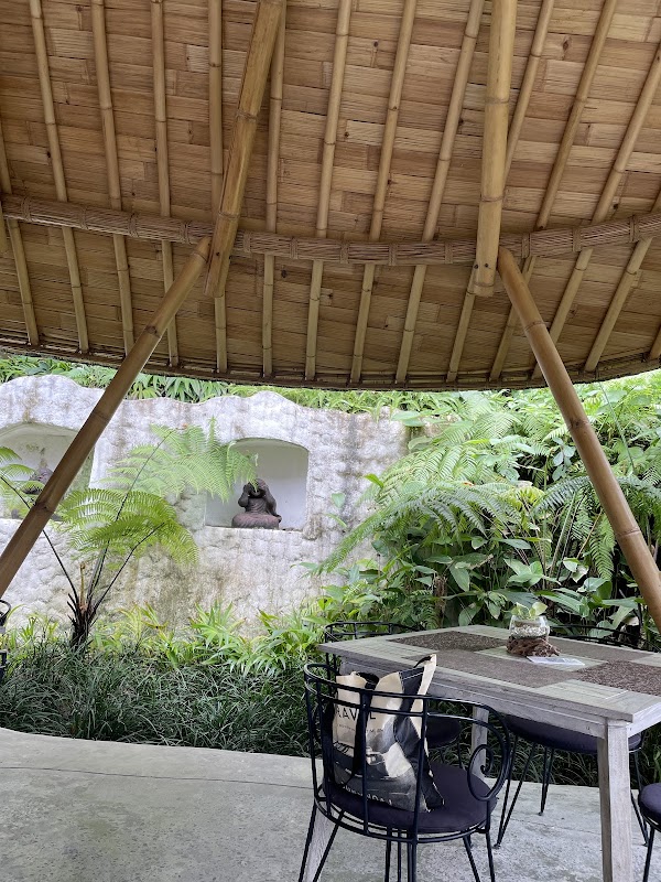Cafe with waterfall view