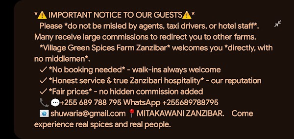 Village Green spice farm zanzibar