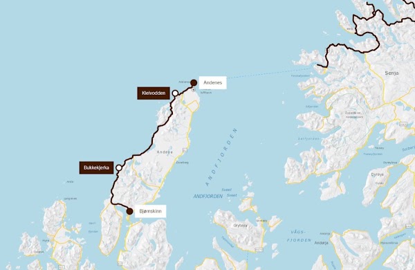 NASJONAL TURISTVEG Andøya - SCENIC ROUTE Andøya - START/END