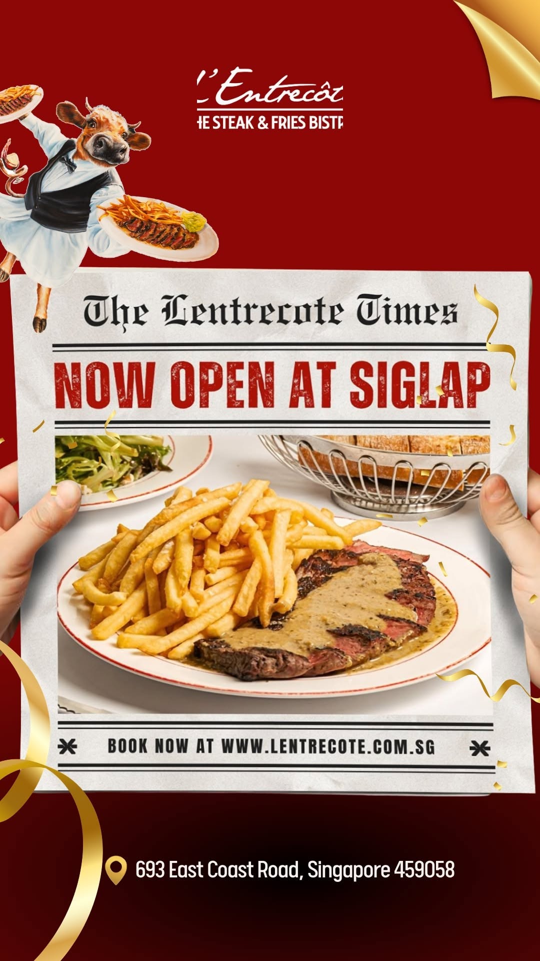 L'Entrecôte Singapore Offers Parisian Steak and Fries