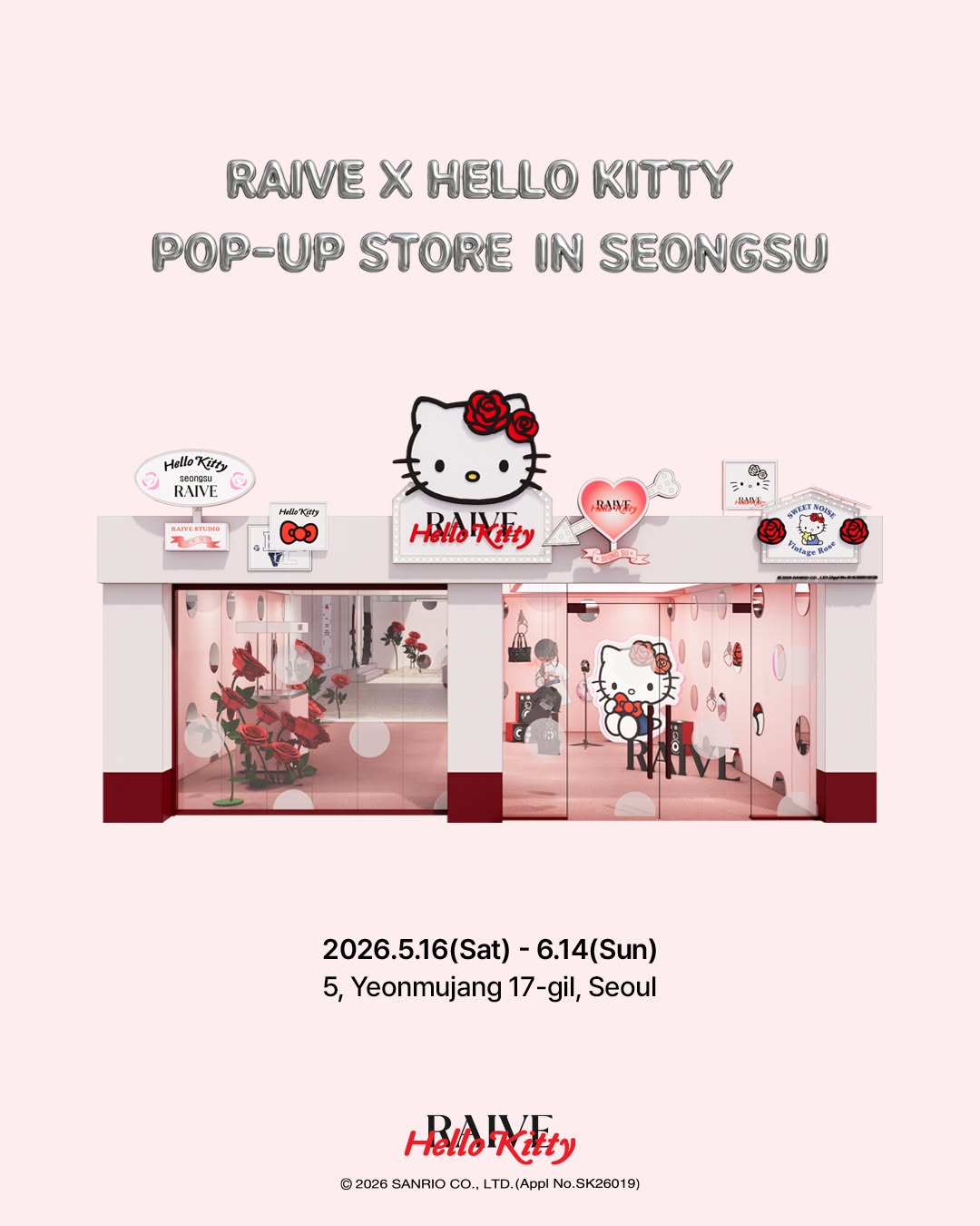 Raive X Hello Kitty Pop-Up Store Opens in Seongsu