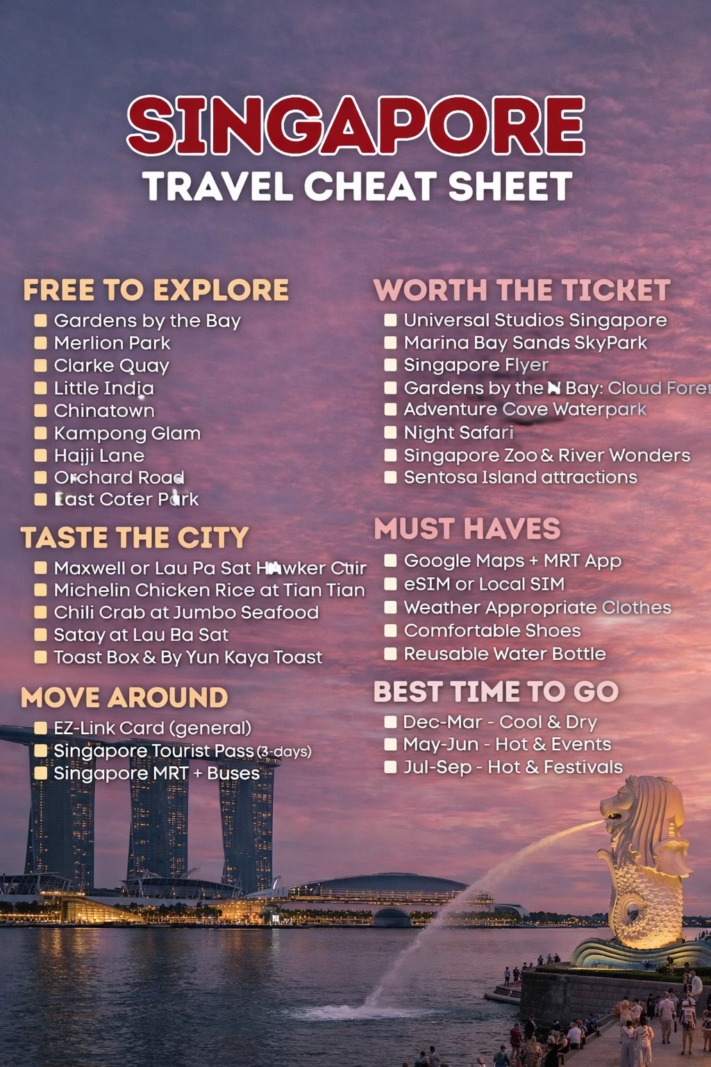 Singapore's Top Attractions: Parks, Food, and Theme Parks