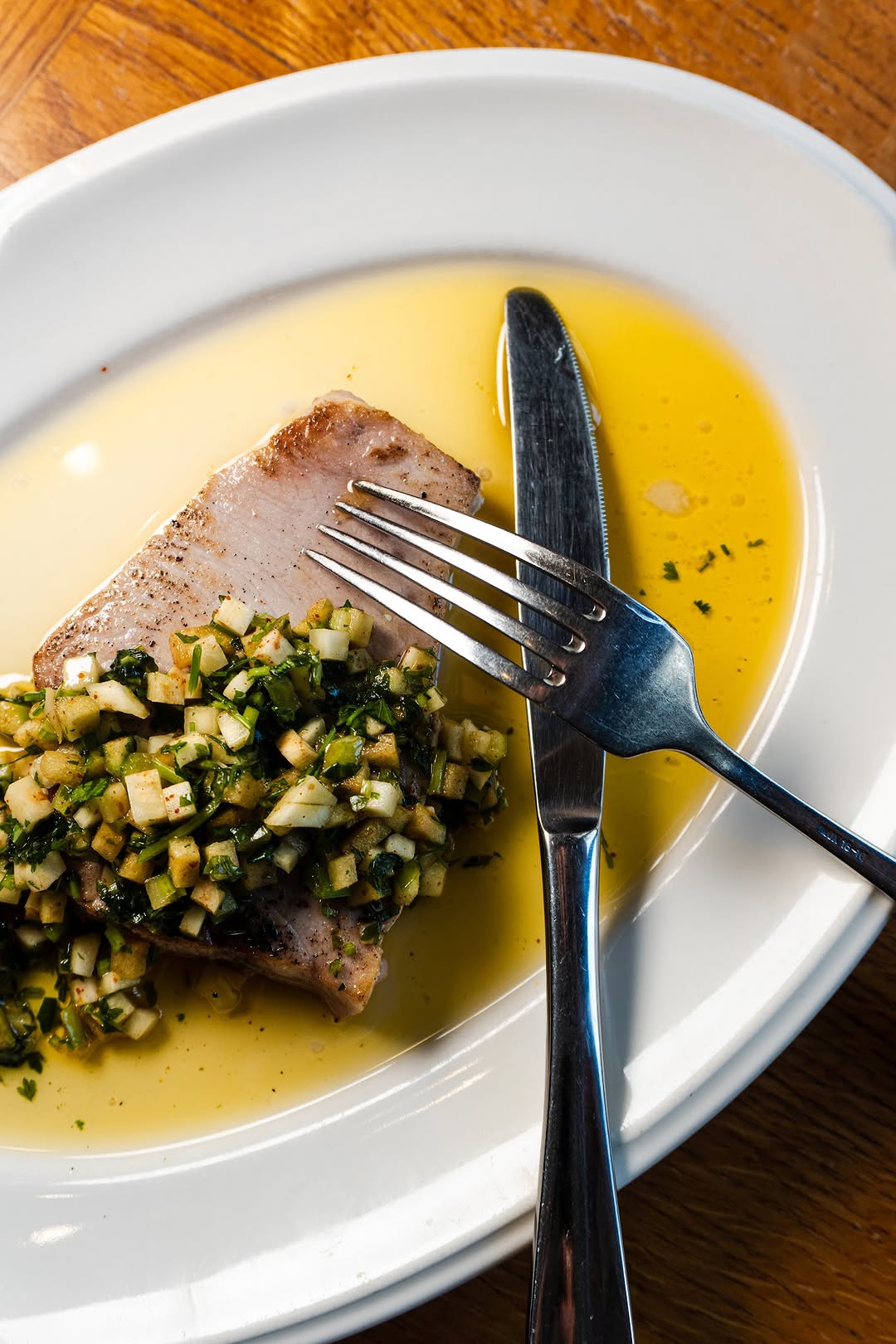 Au Bon Coin: Fresh Fish with Apple and Celery Sauce