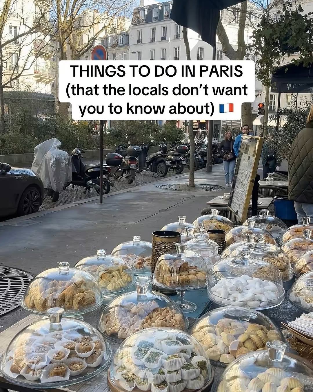 Parisian Landmarks And A Parisian Cafe