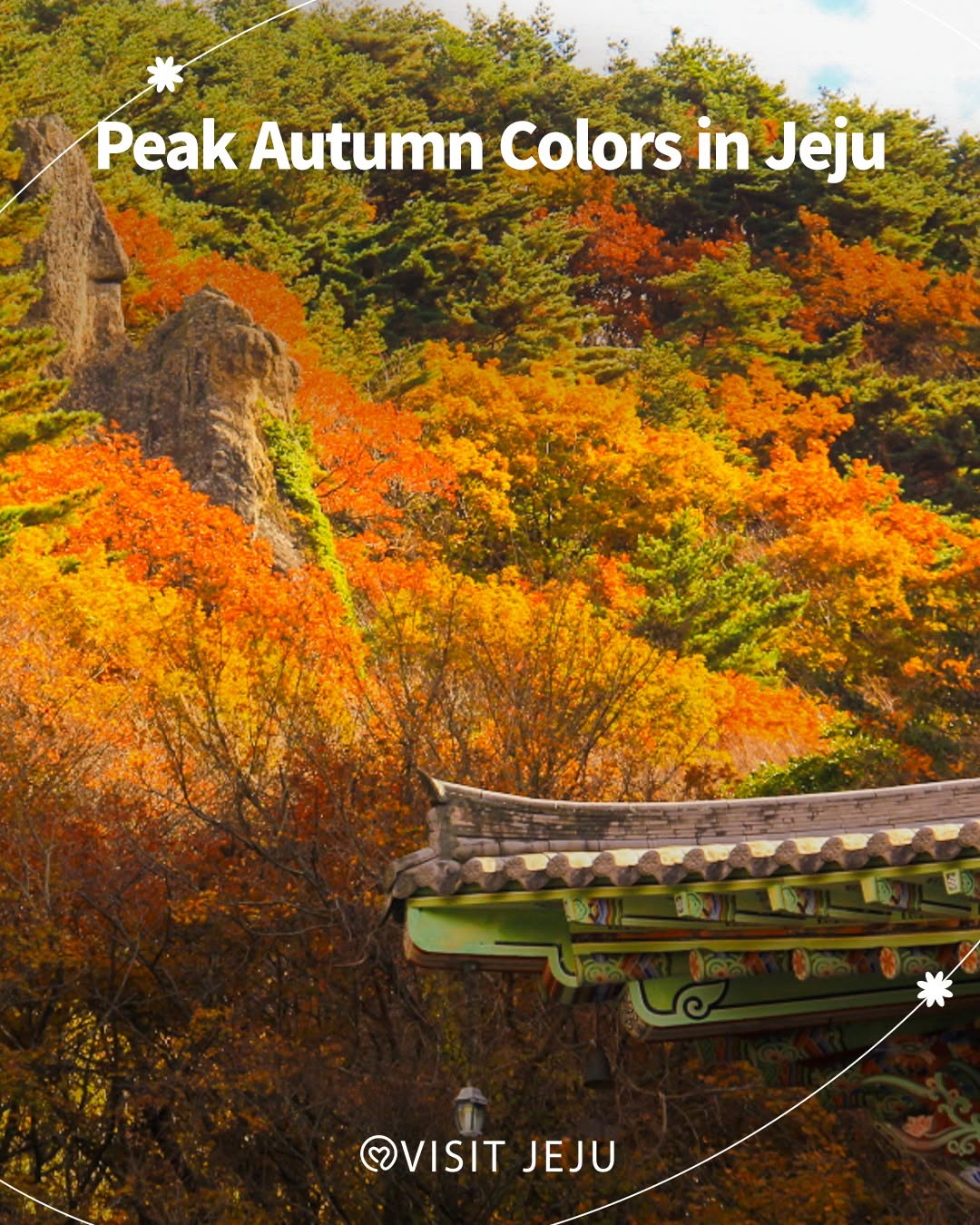 Jeju's Cheonwangsa Temple and Eorimok Valley in Fall