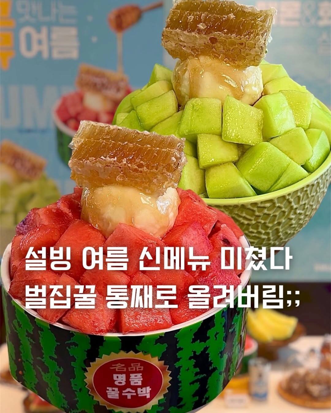 Sulbing's New Honeycomb Melon & Watermelon Bingsu