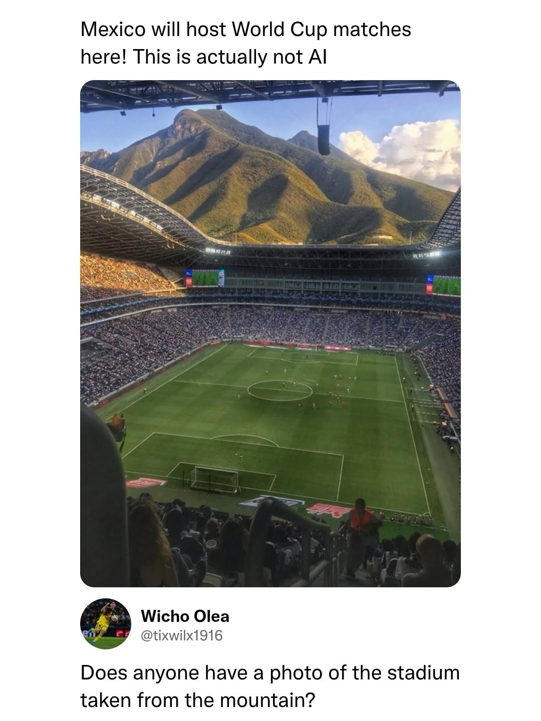 Monterrey Stadium With Iconic Mountain Backdrop