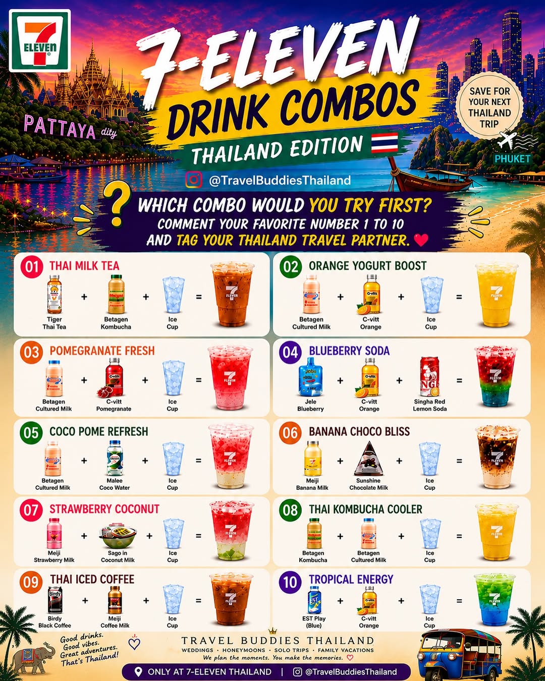 7-Eleven Thai Drink Combos For Budget Travelers