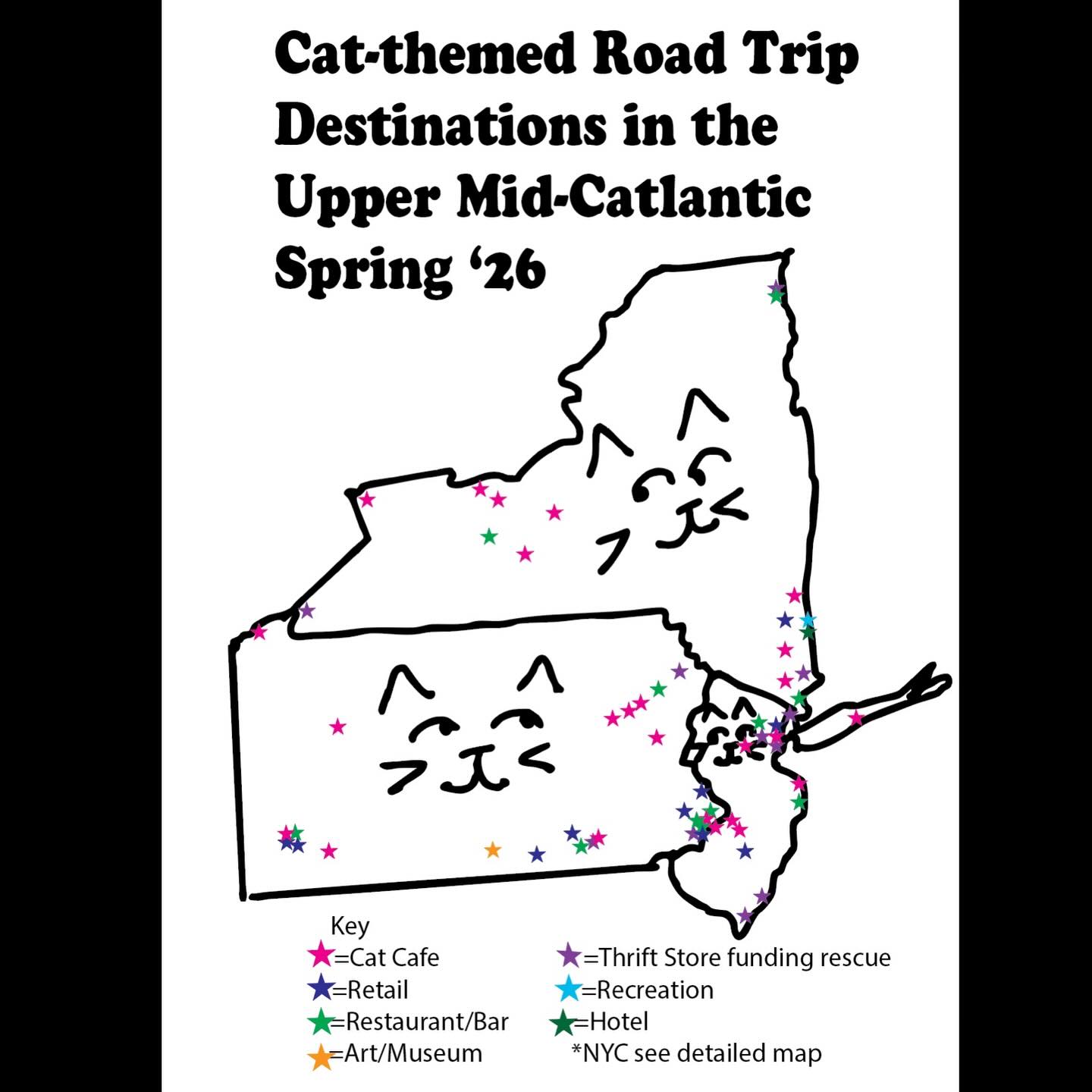 Cat-Themed Road Trip Destinations Across the Northeast