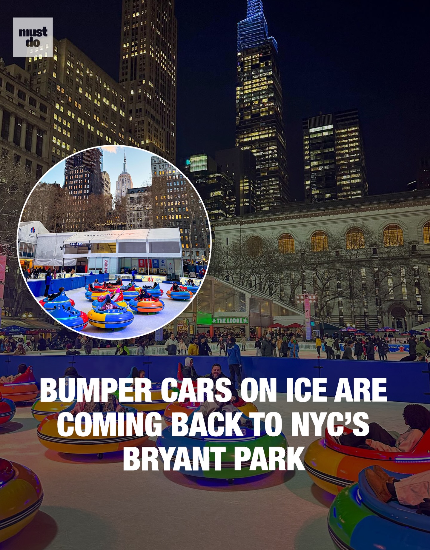 Bumper Cars on Ice Return to Bryant Park