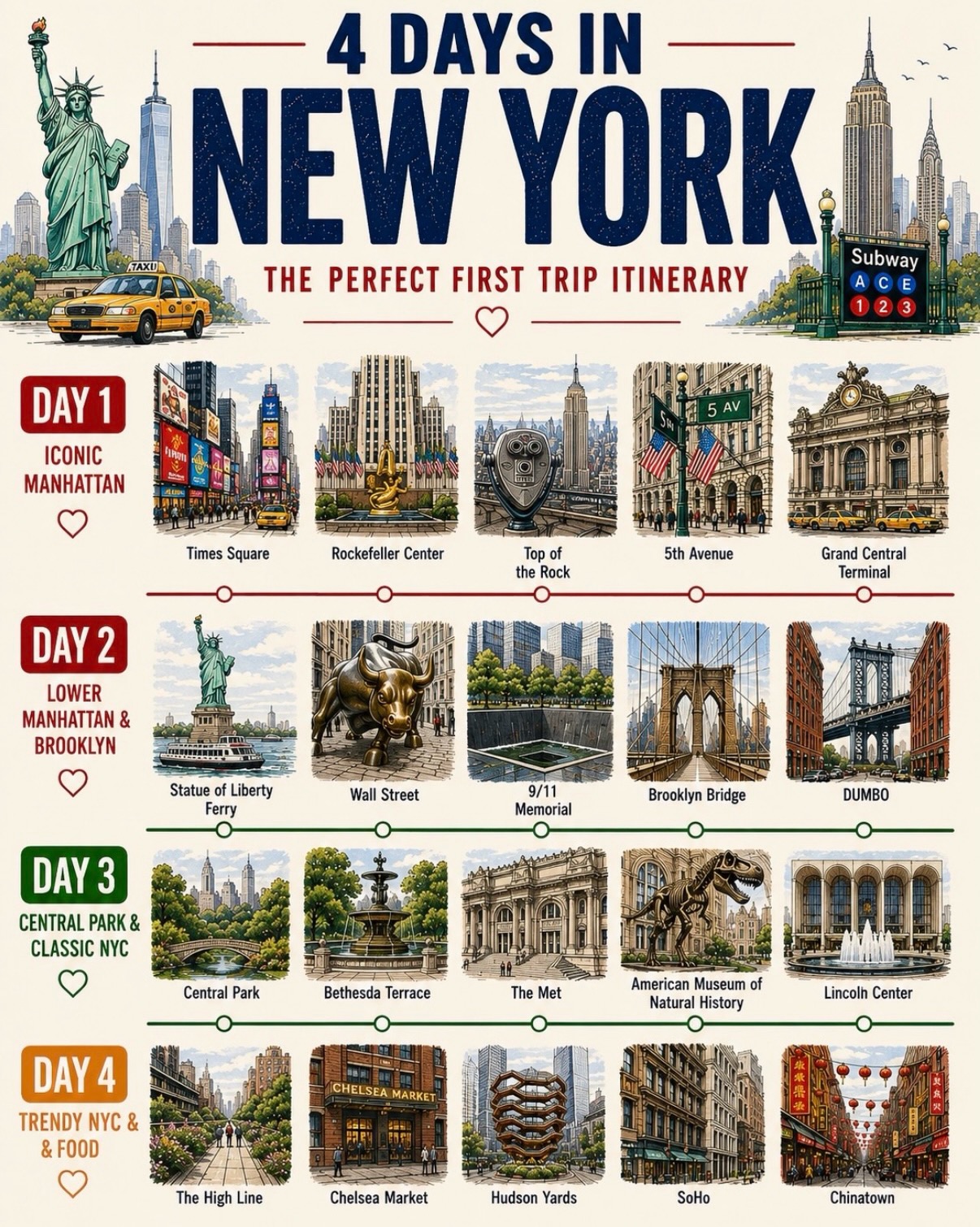 NYC Four-Day Itinerary: Landmarks and Experiences