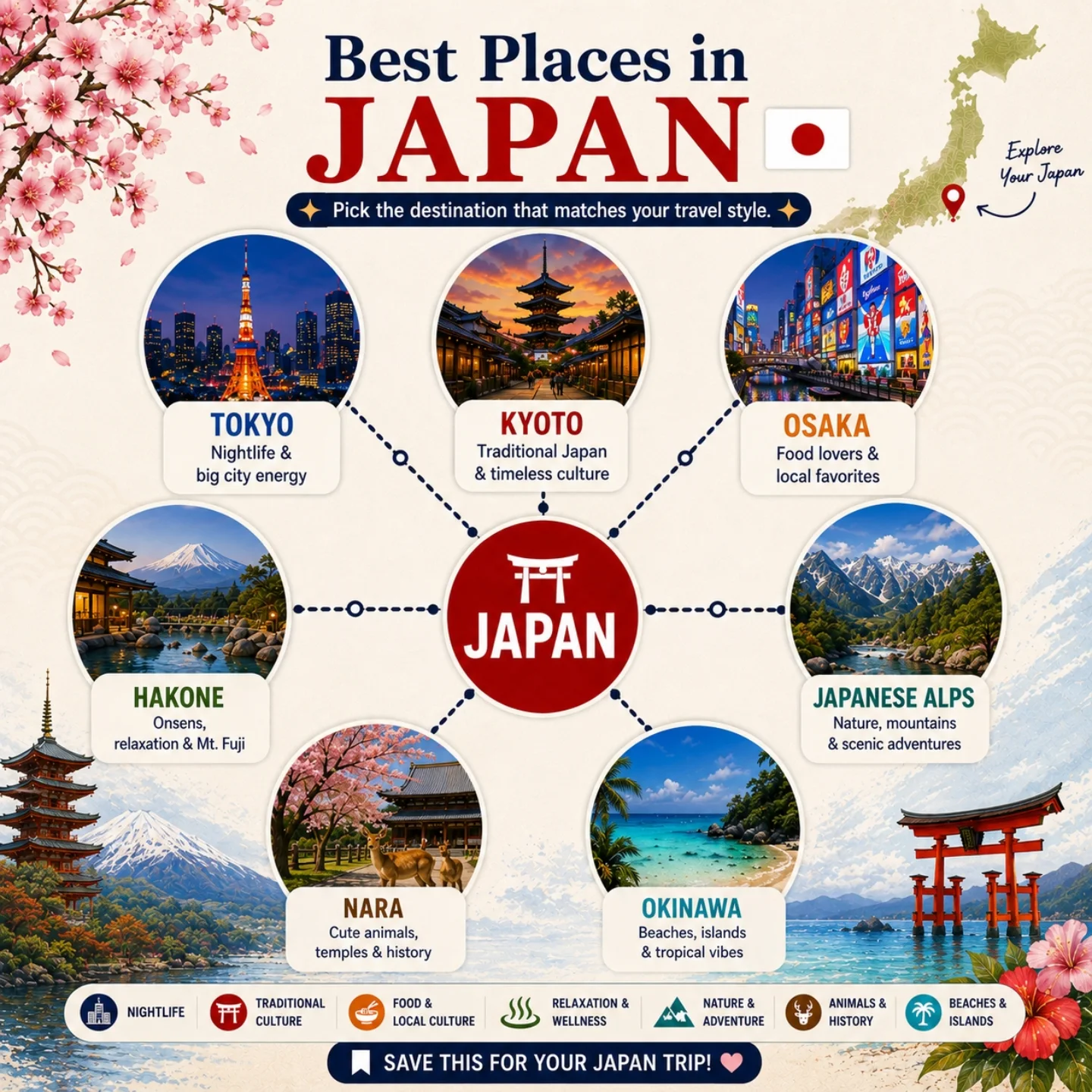 Japan's Diverse Regions: Cities, Nature, Culture, and Food
