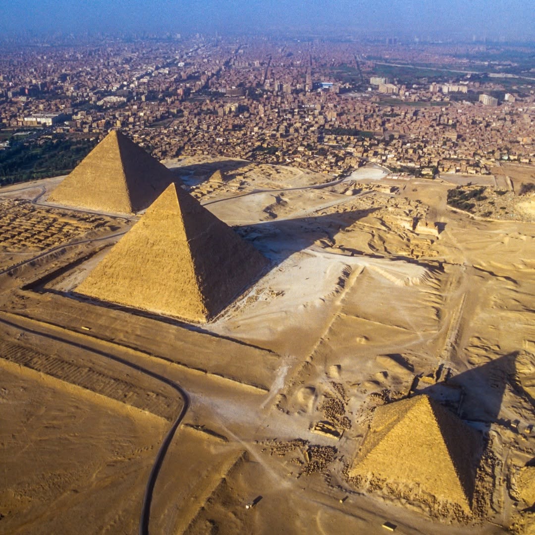 The Great Pyramid of Giza From a Biplane