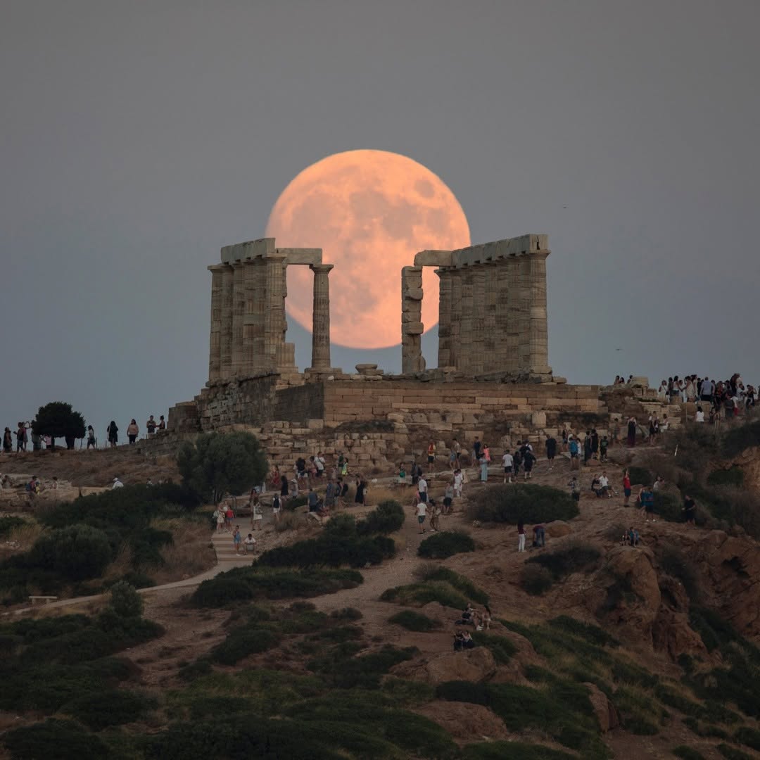 Temple of Poseidon and Sturgeon Moon