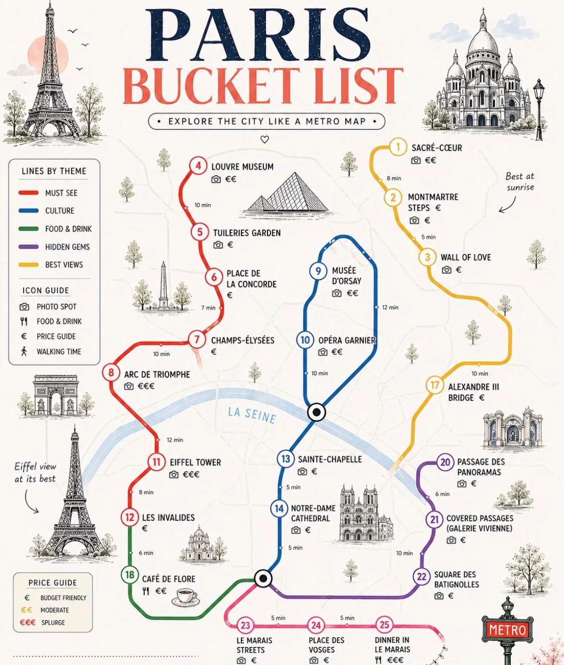 Paris Metro Map Of Attractions And Hidden Gems