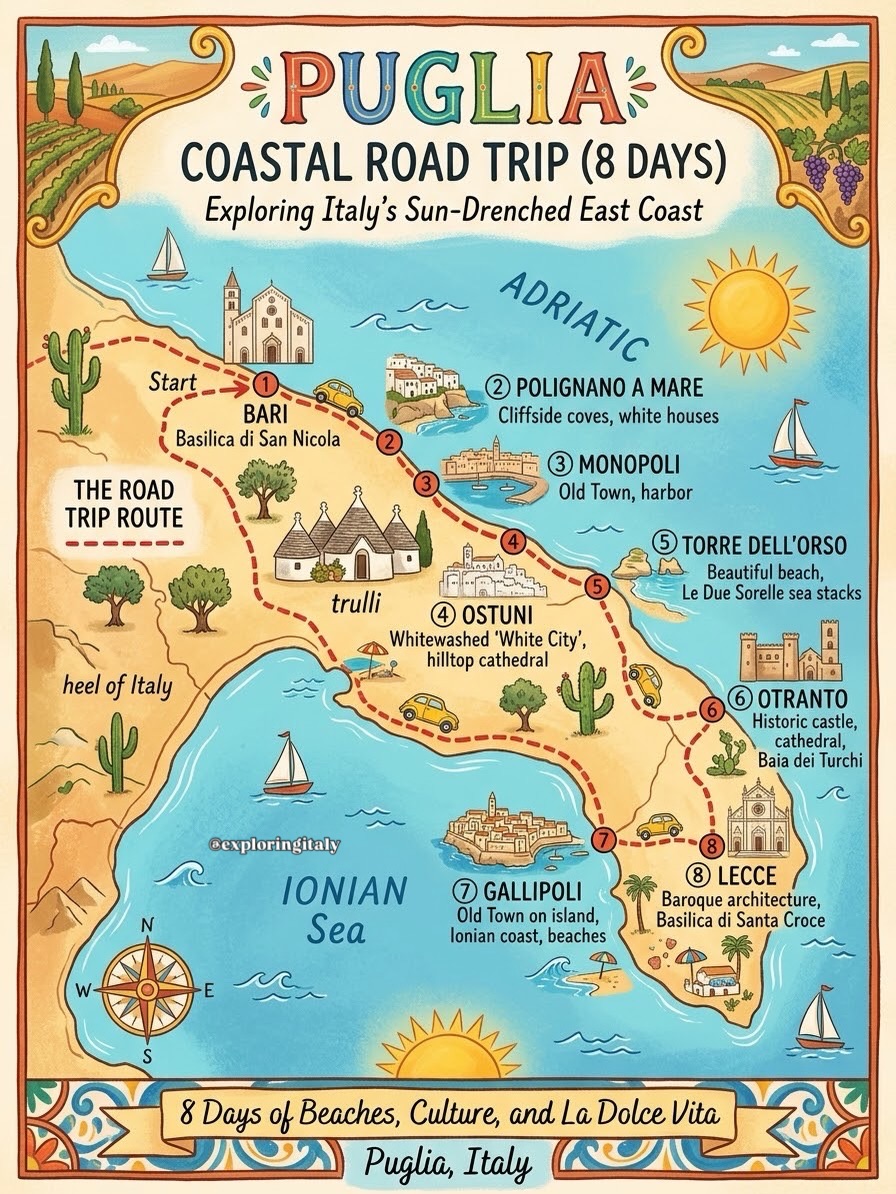 Puglia Road Trip: Coastal Towns and Historic Sites