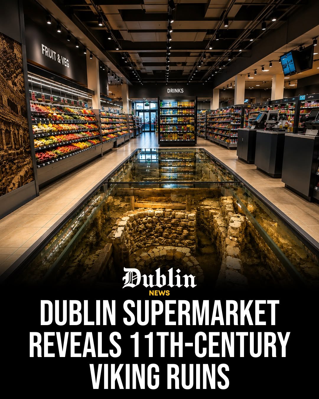 Dublin Supermarket Showcases Viking And Theater Ruins
