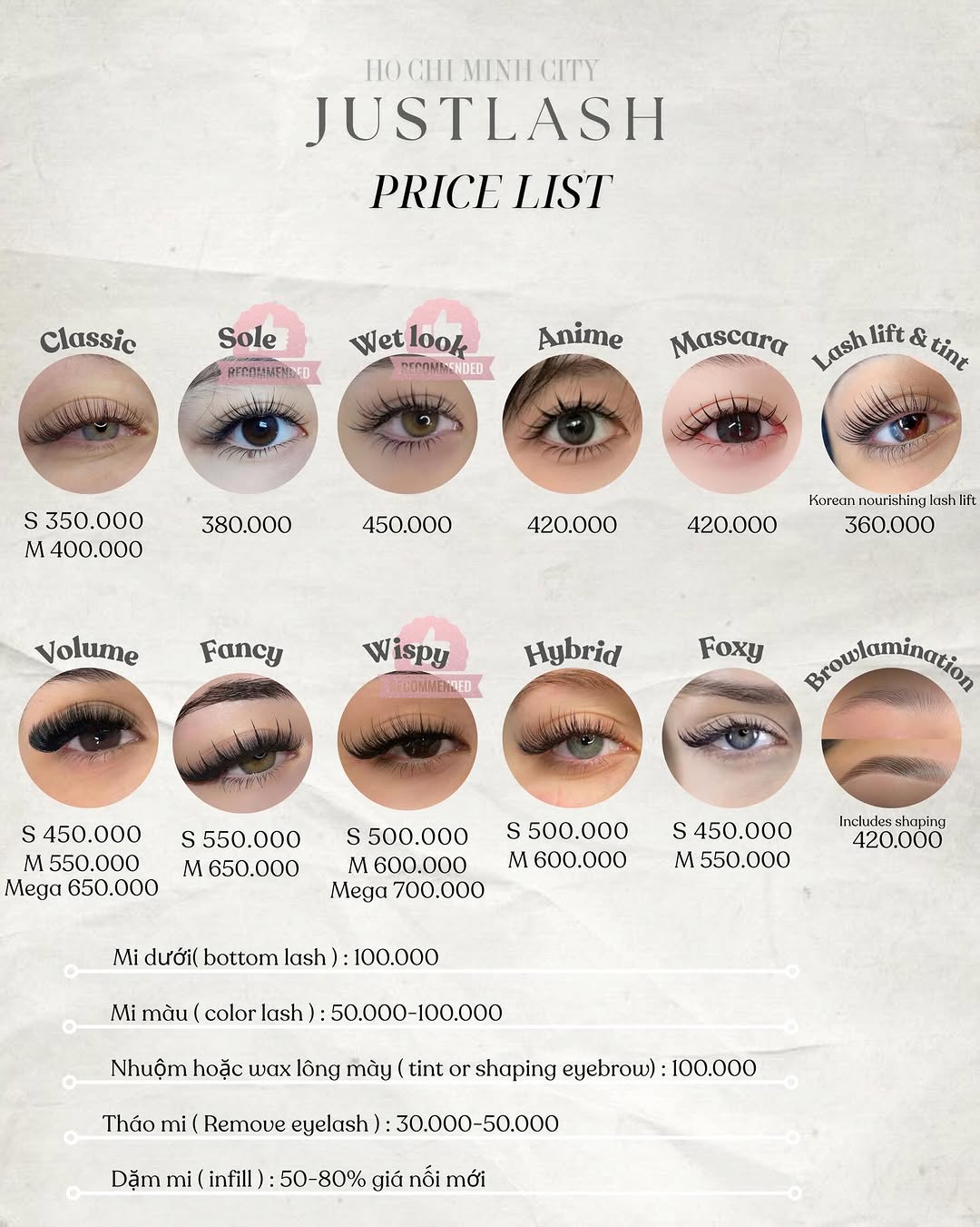 Just Lash Ho Chi Minh Eyelash & Brow Services