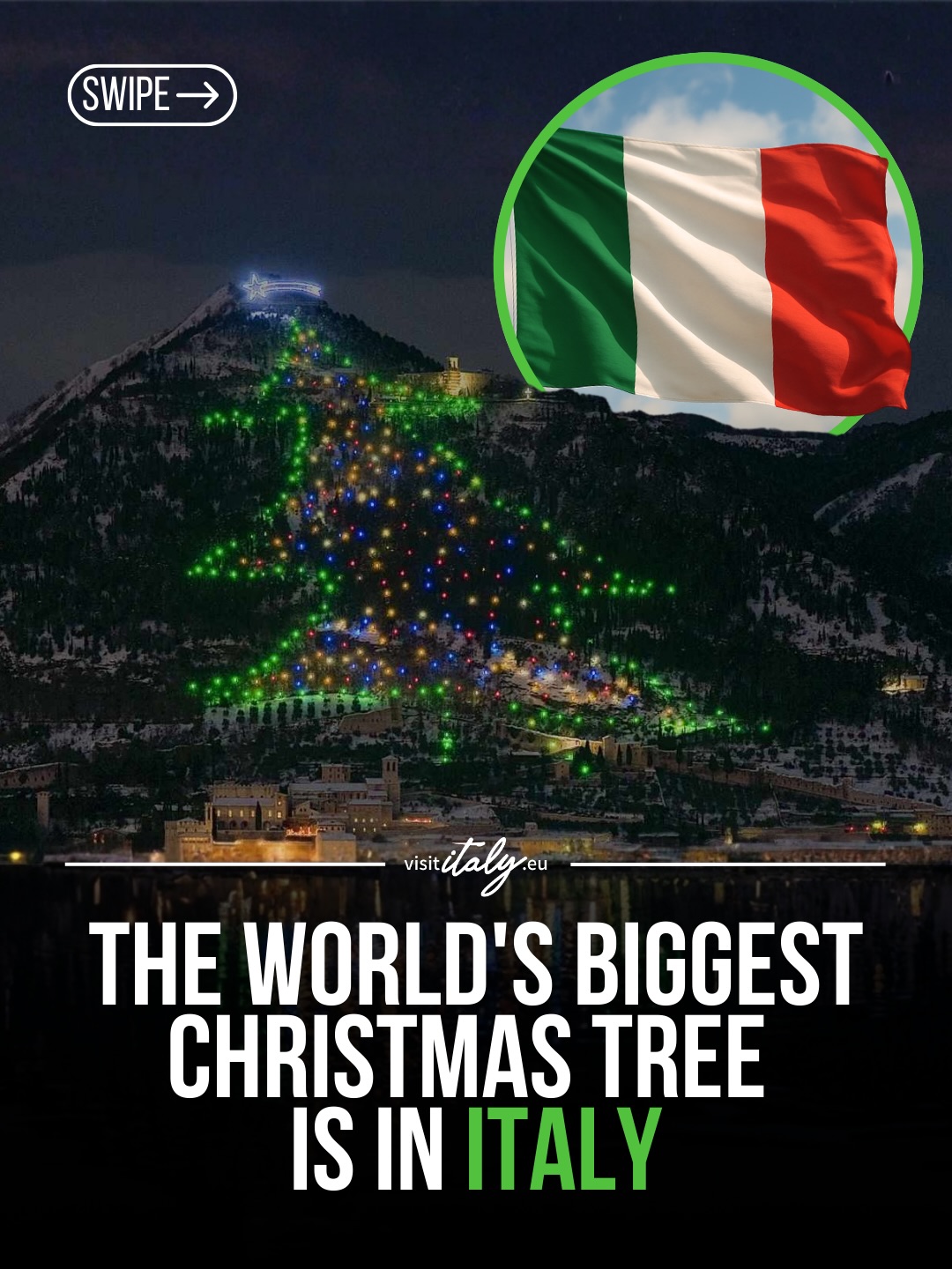 Gubbio's Giant Christmas Tree Lights Up Mount Ingino