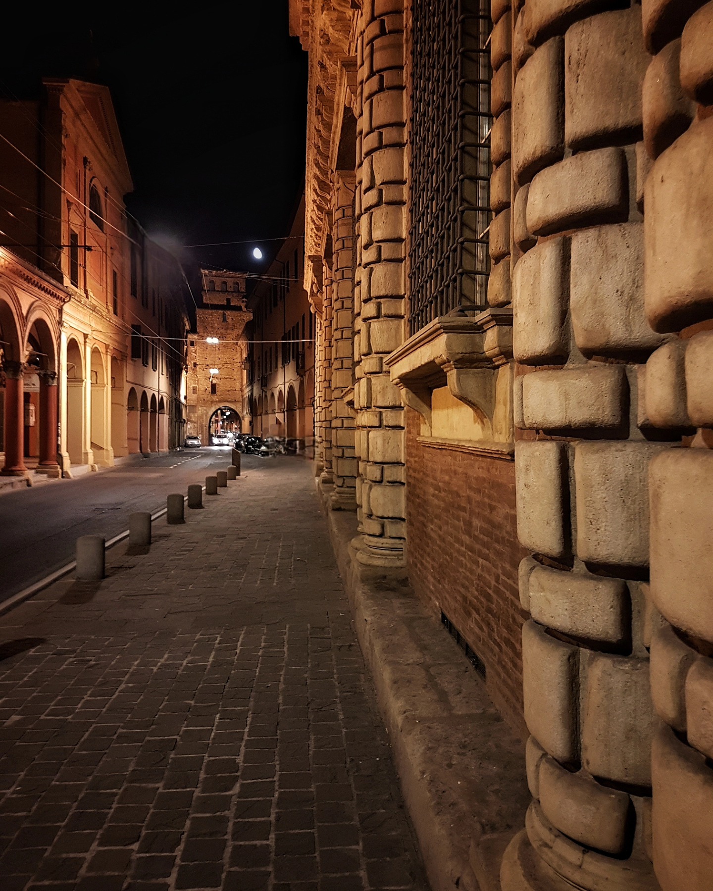 Nighttime Photos of Via San Vitale Porticoes