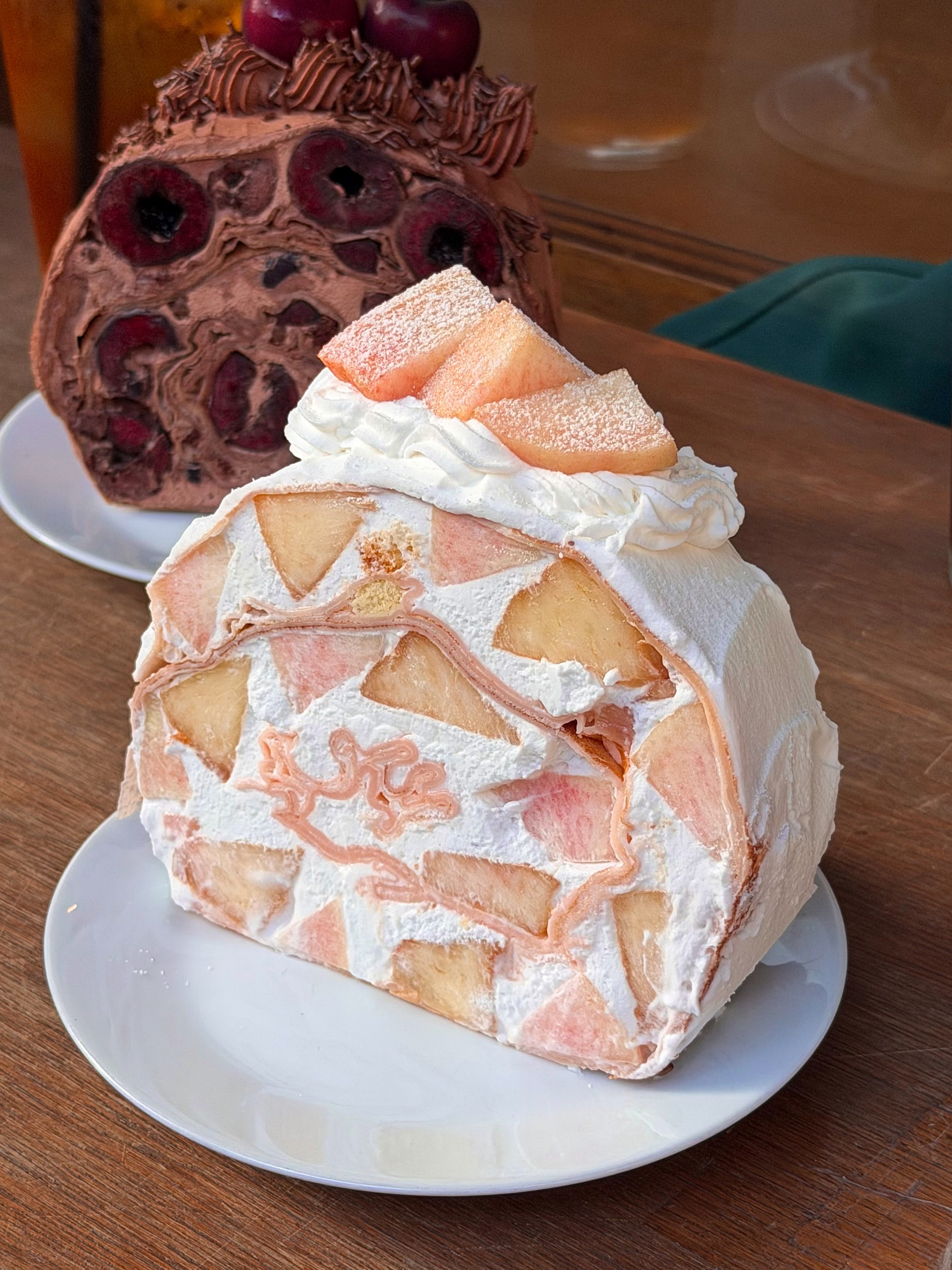 Dessert Cafe Featuring Peach and Chocolate Rolls