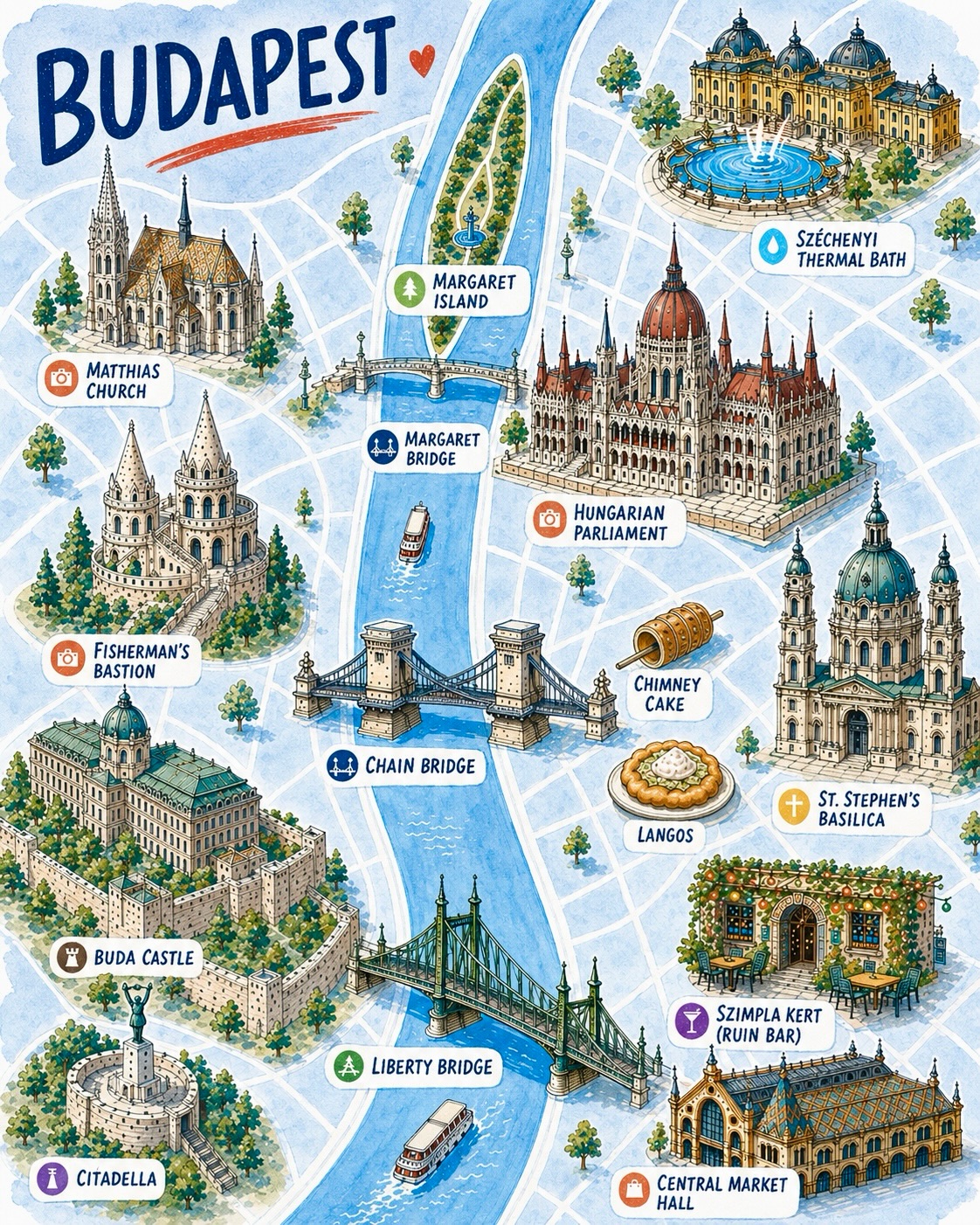 Budapest Attractions Map And Free Travel Guide
