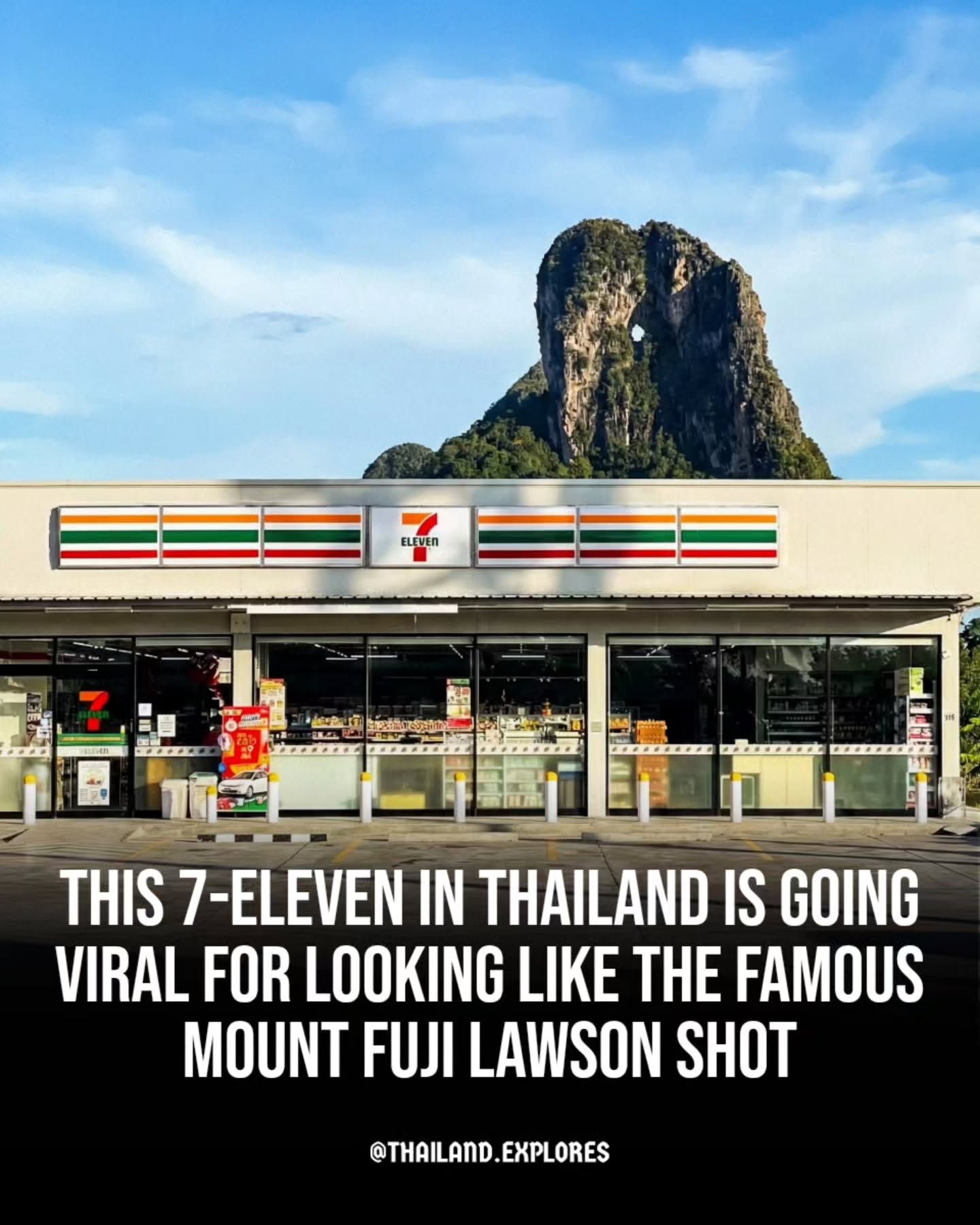 Convenience Stores with Scenic Mountain Backdrops