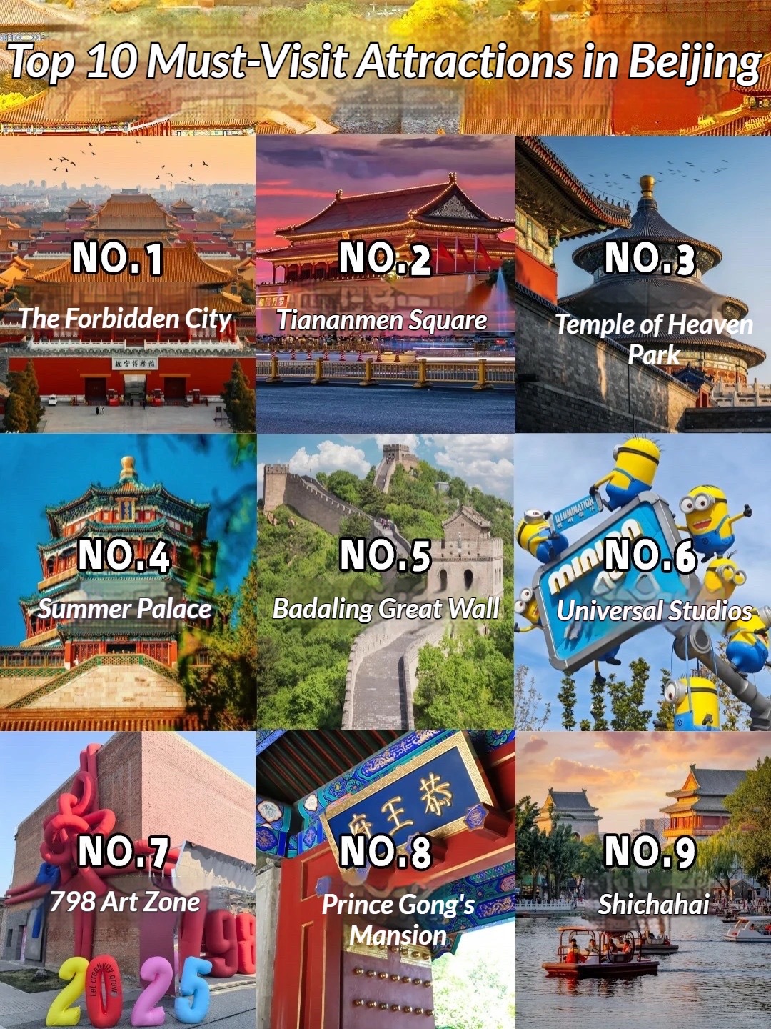 9 Attractions in China