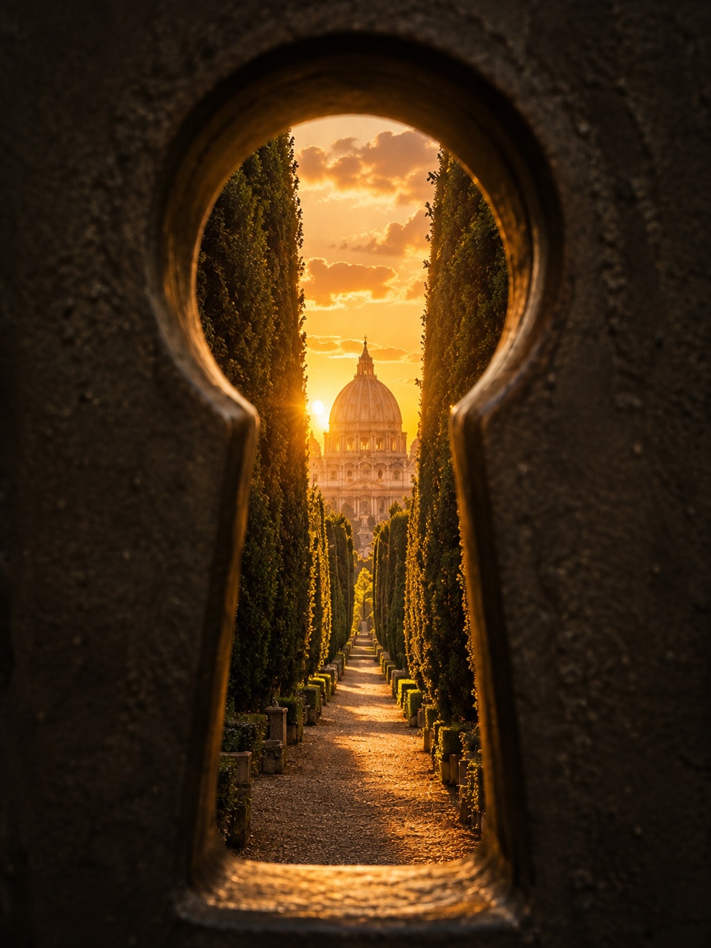 Rome Keyhole View of St. Peter's Basilica