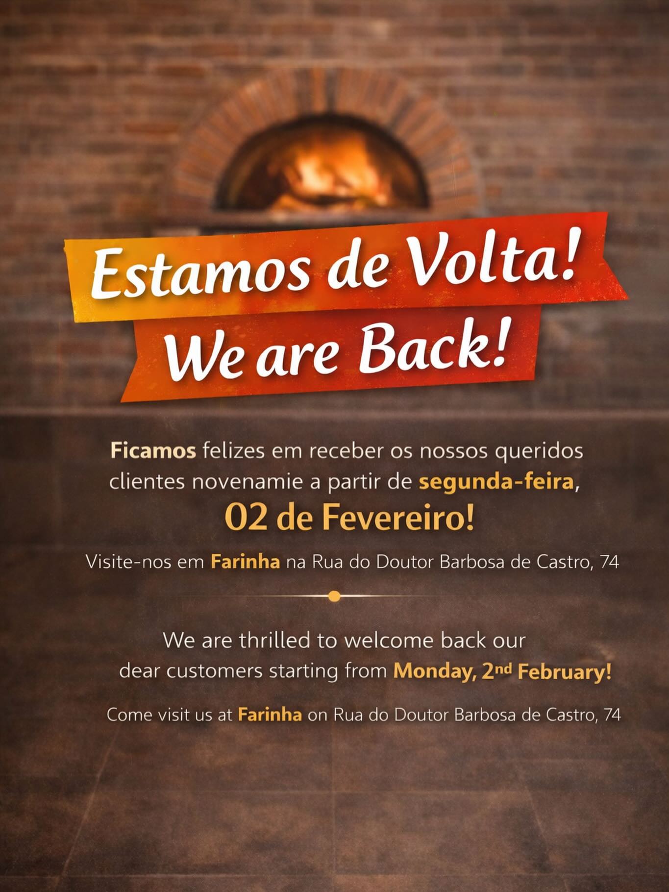 Farinha Reopens with Pizza Oven