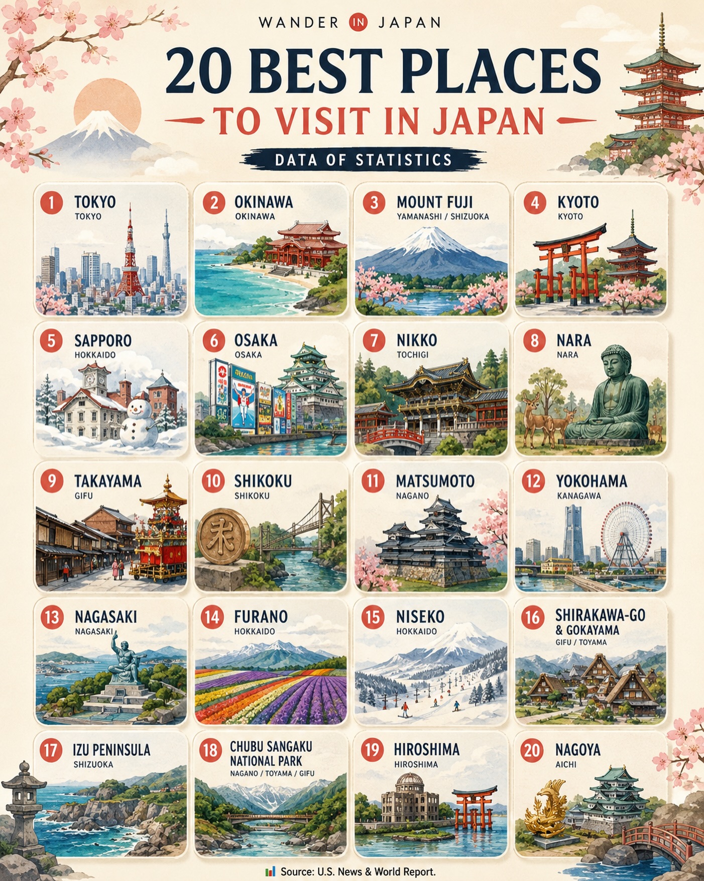 Nineteen Essential Destinations Across Japan