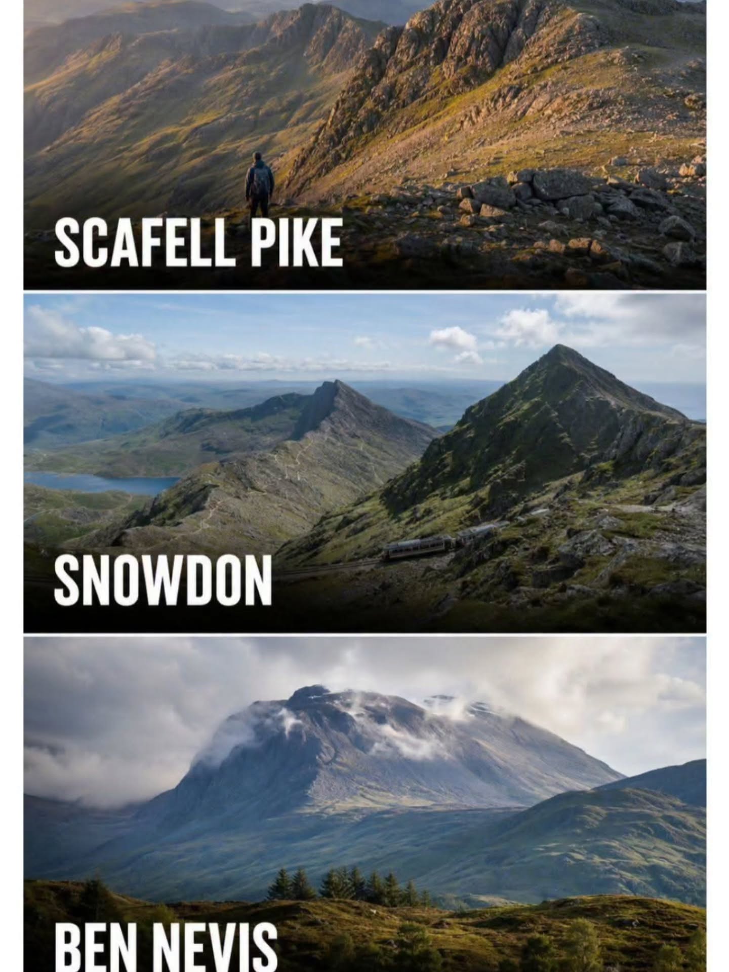 Britain's Three Highest Mountains To Rank