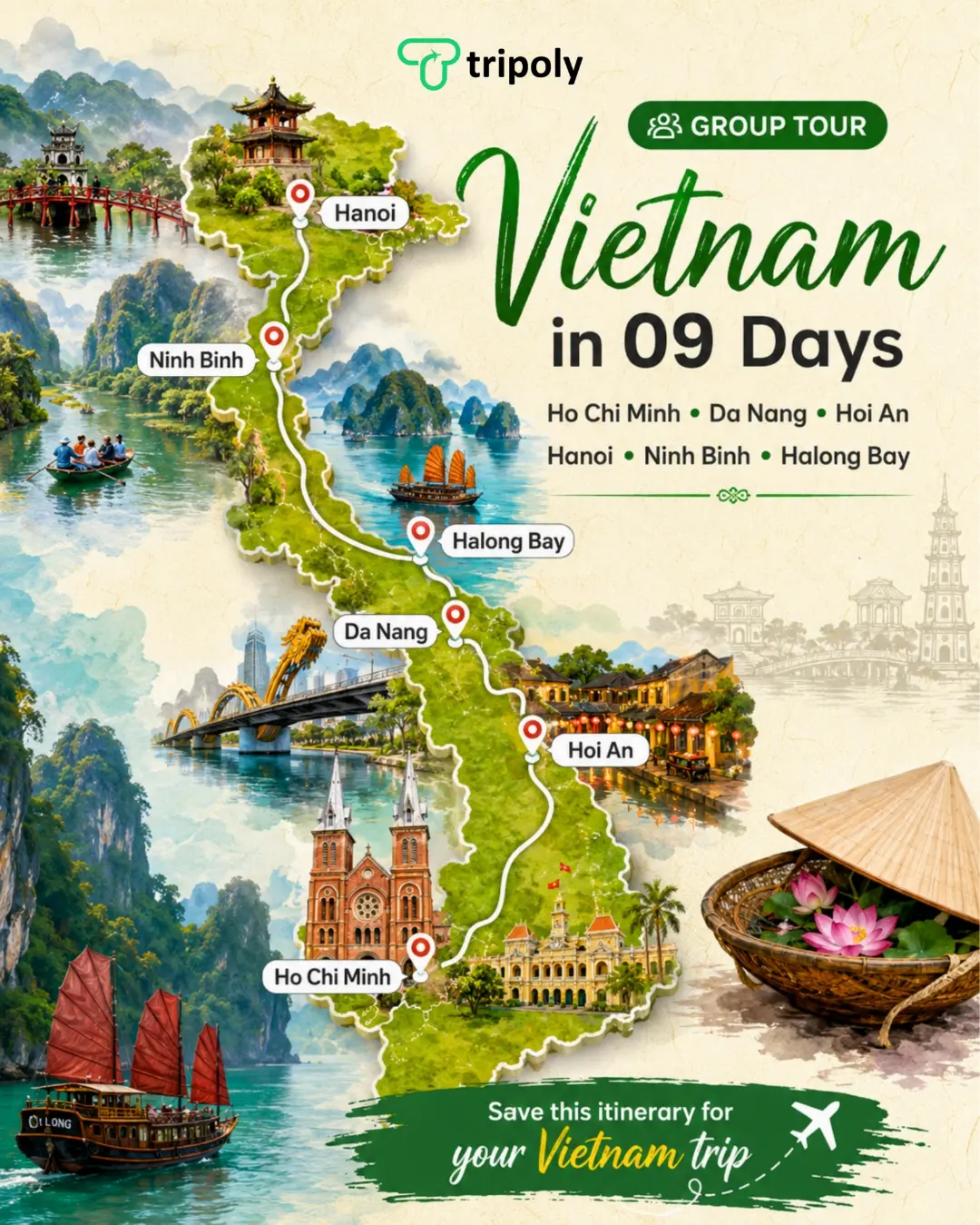 Vietnam Group Tour: Cities, Landmarks, and Cultural Sites