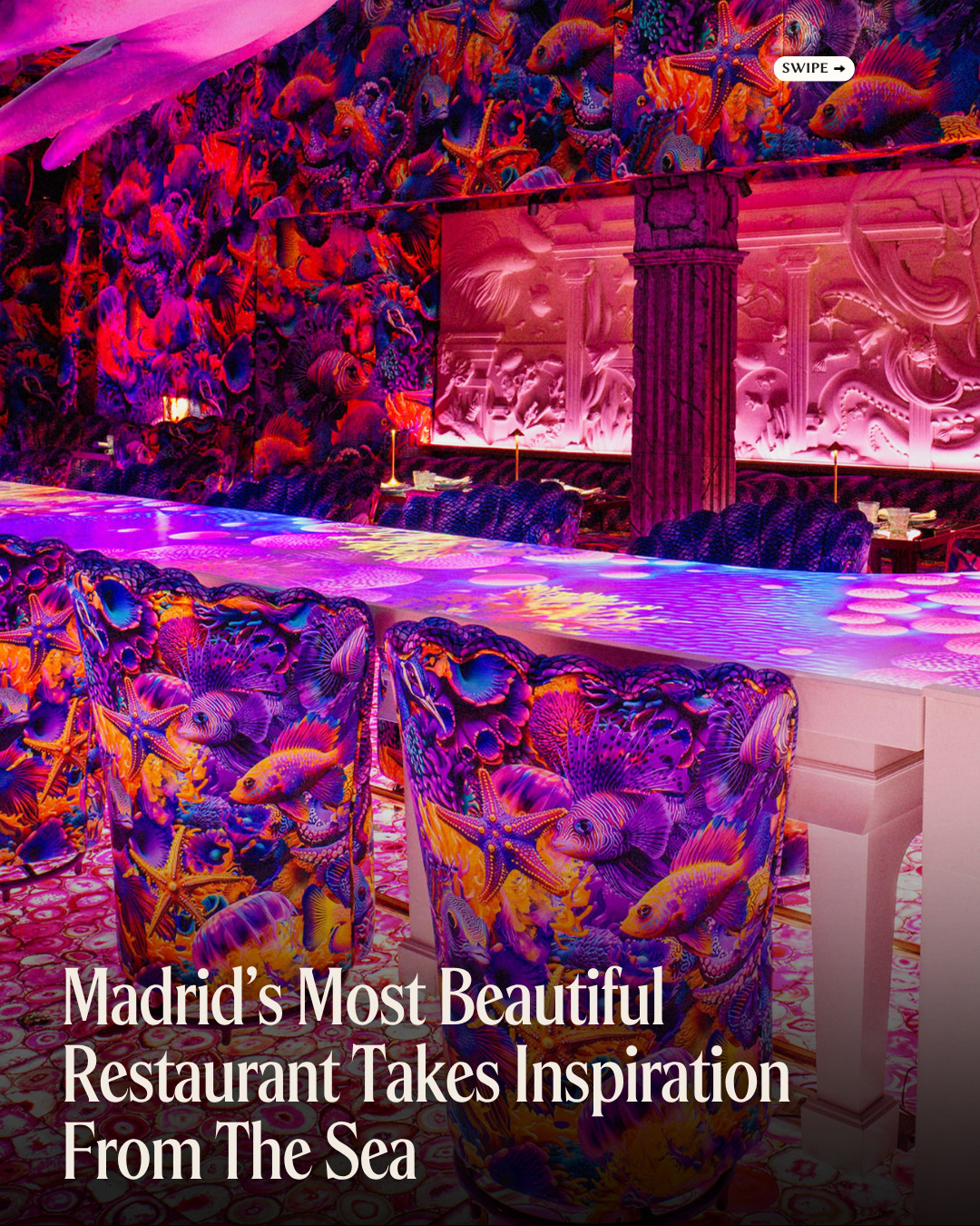 Madrid Restaurant Features Immersive Ocean Decor