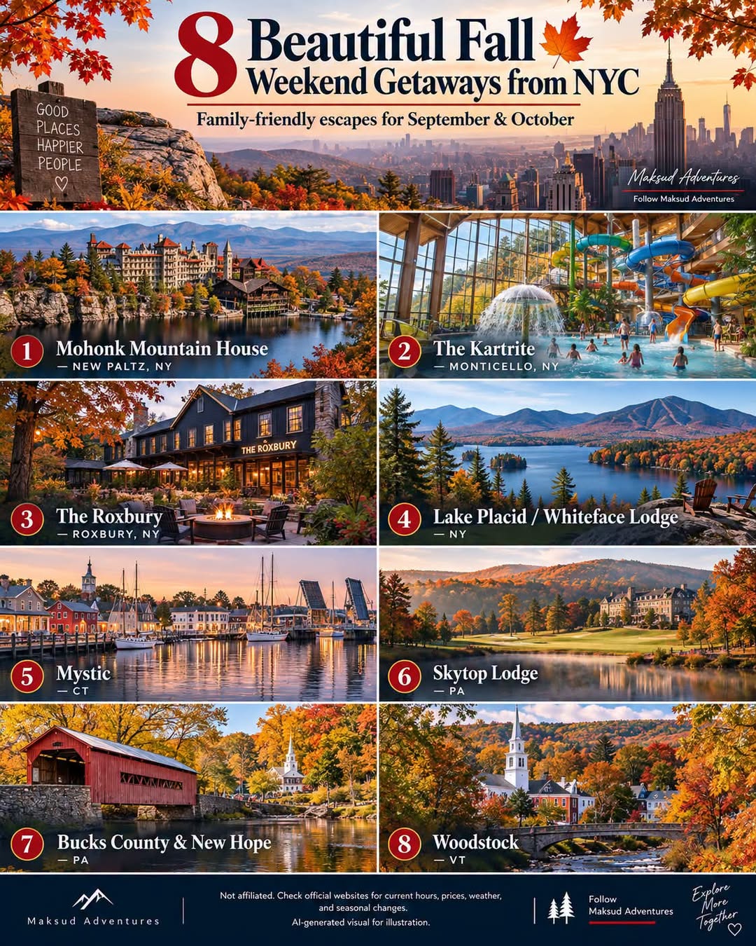Autumn Road Trips From NYC For Family Fun