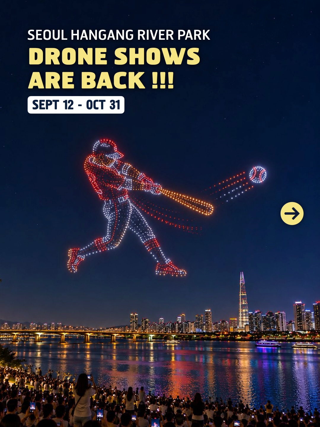 Drone Shows Light Up Seoul and Busan Beaches