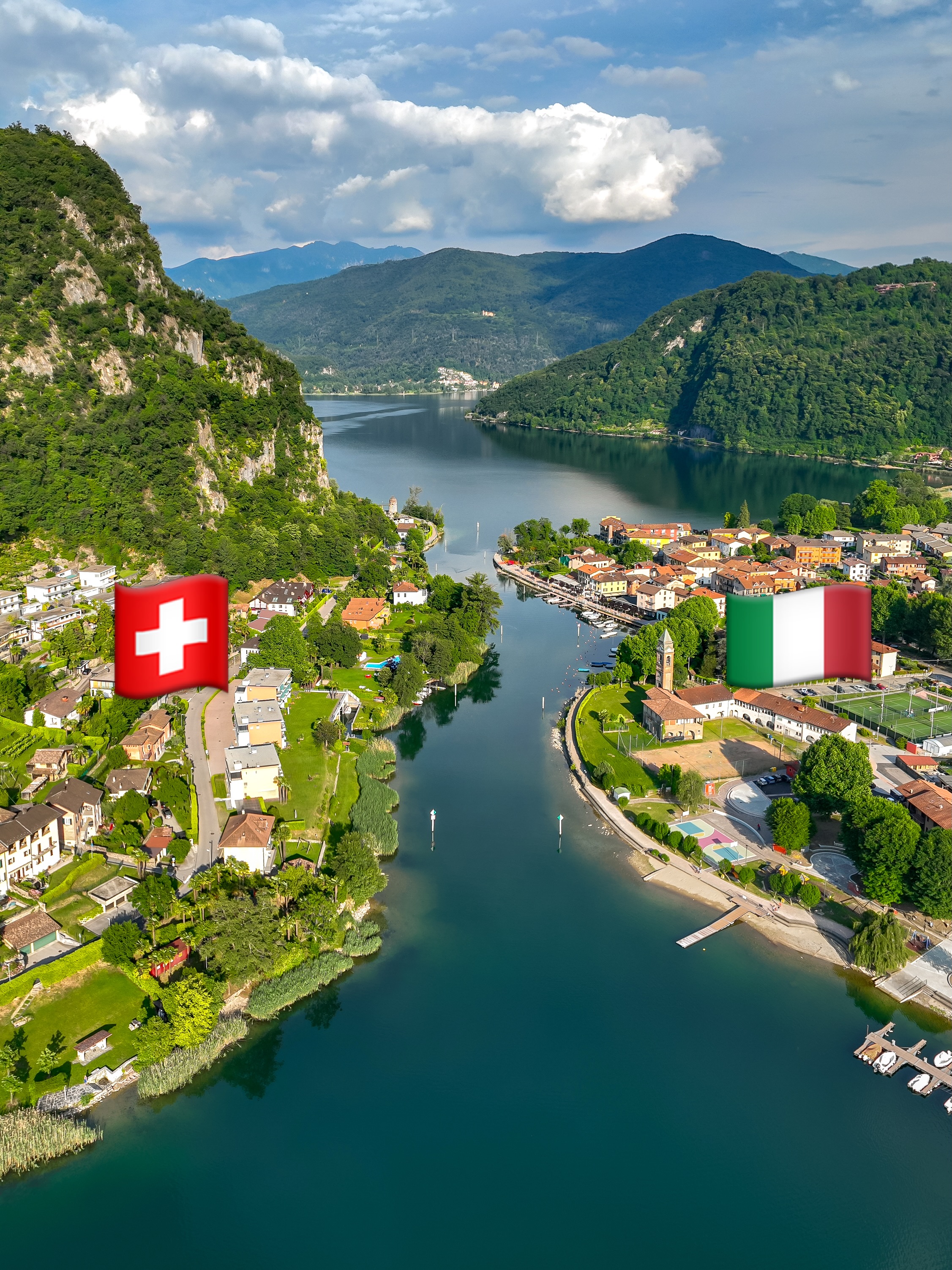Swiss Italian Border Towns On Lake Lugano