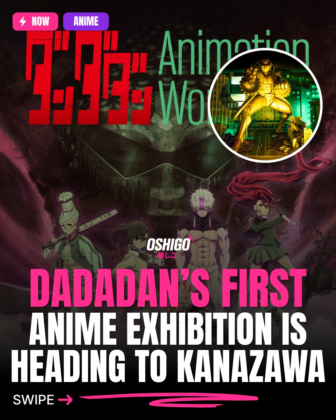 Dandadan Anime Exhibition Features Behind-The-Scenes Content