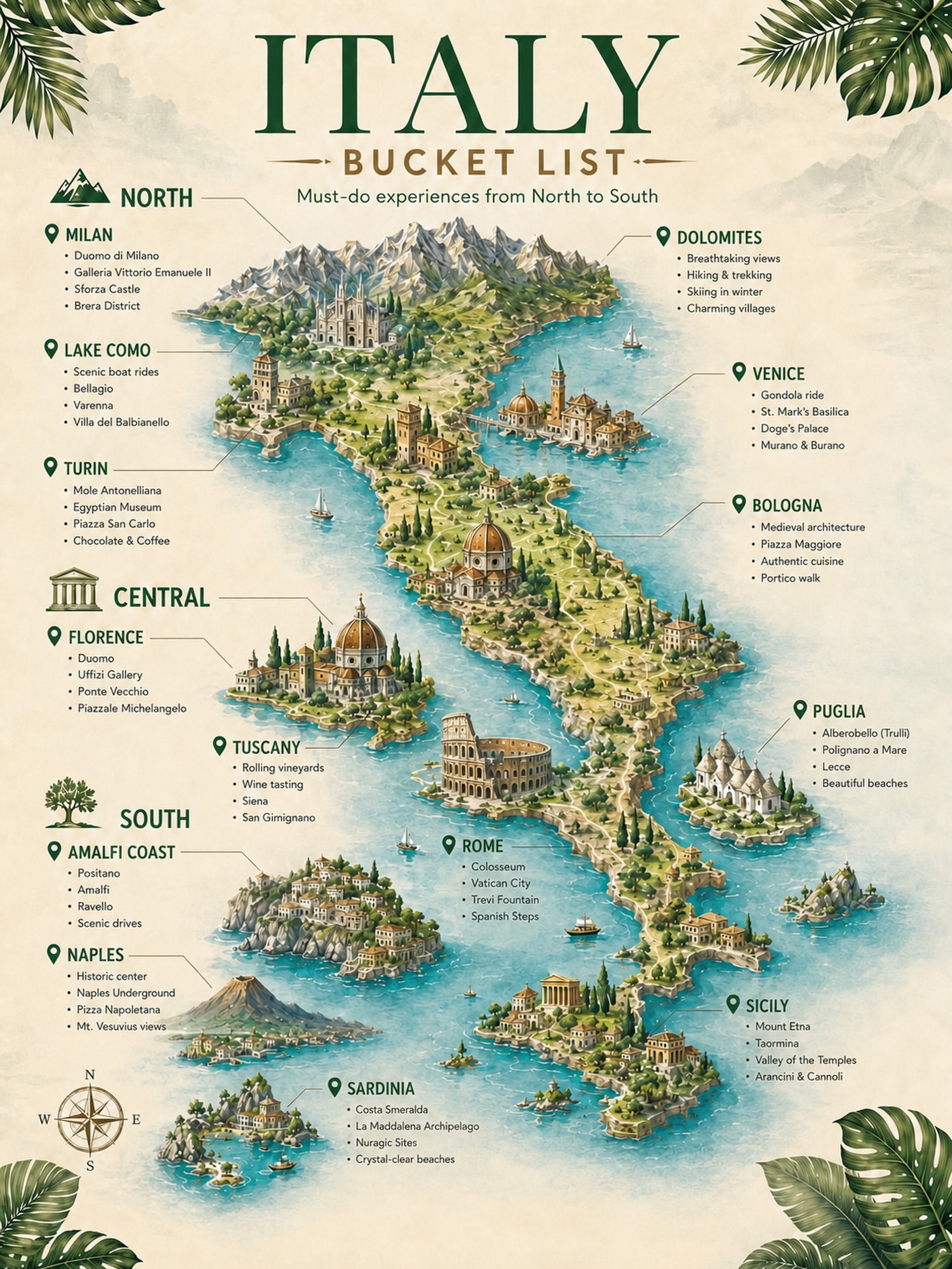 Italy's Diverse Destinations: From Mountains to Coast