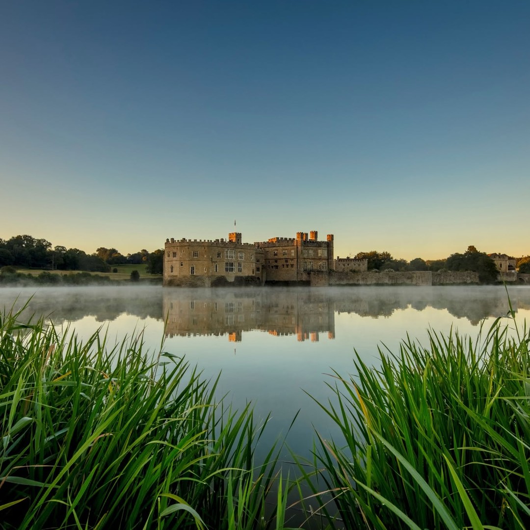 Leeds Castle's Majestic Dawn Reflection