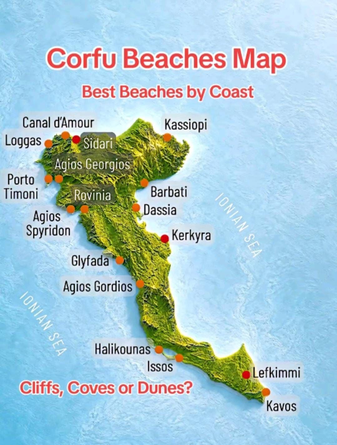 Corfu Beaches And Coastal Spots
