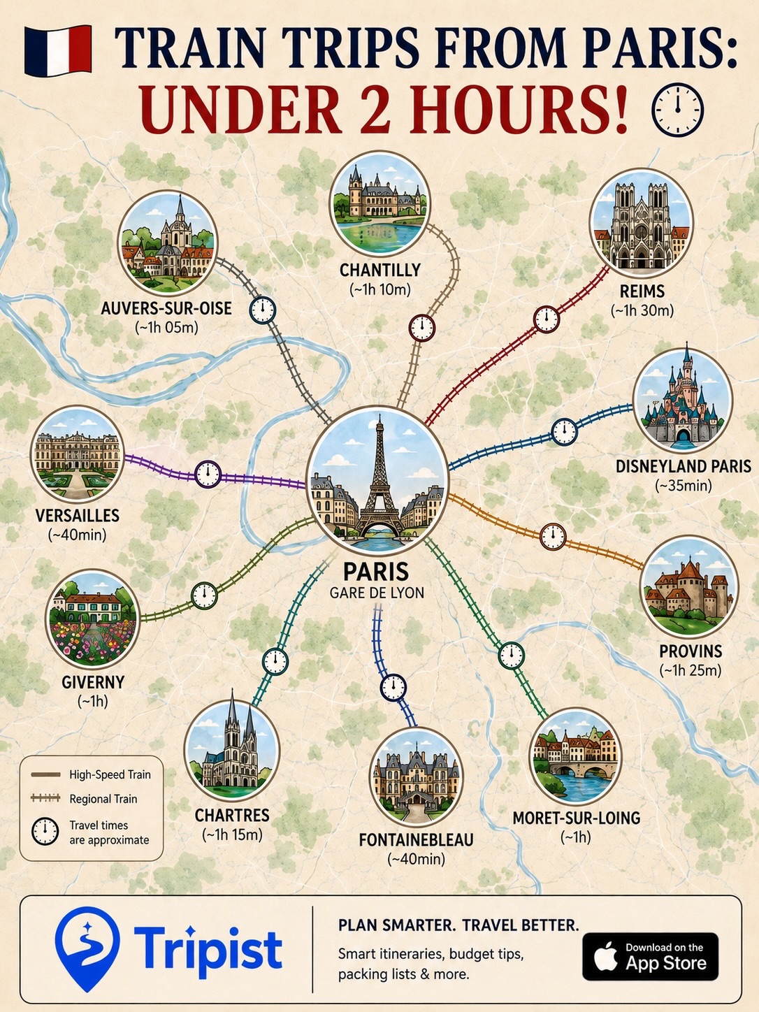 Paris Area Destinations Accessible By Train