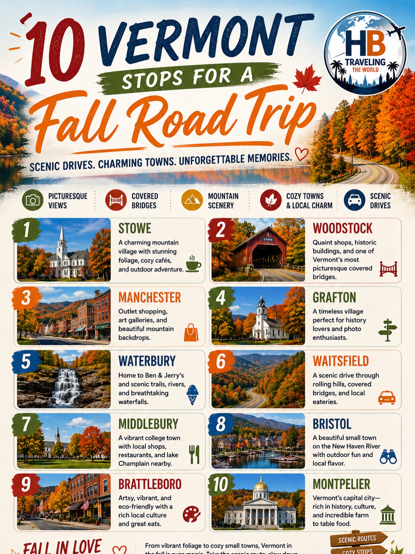 Vermont's Scenic Towns For Fall Road Trips