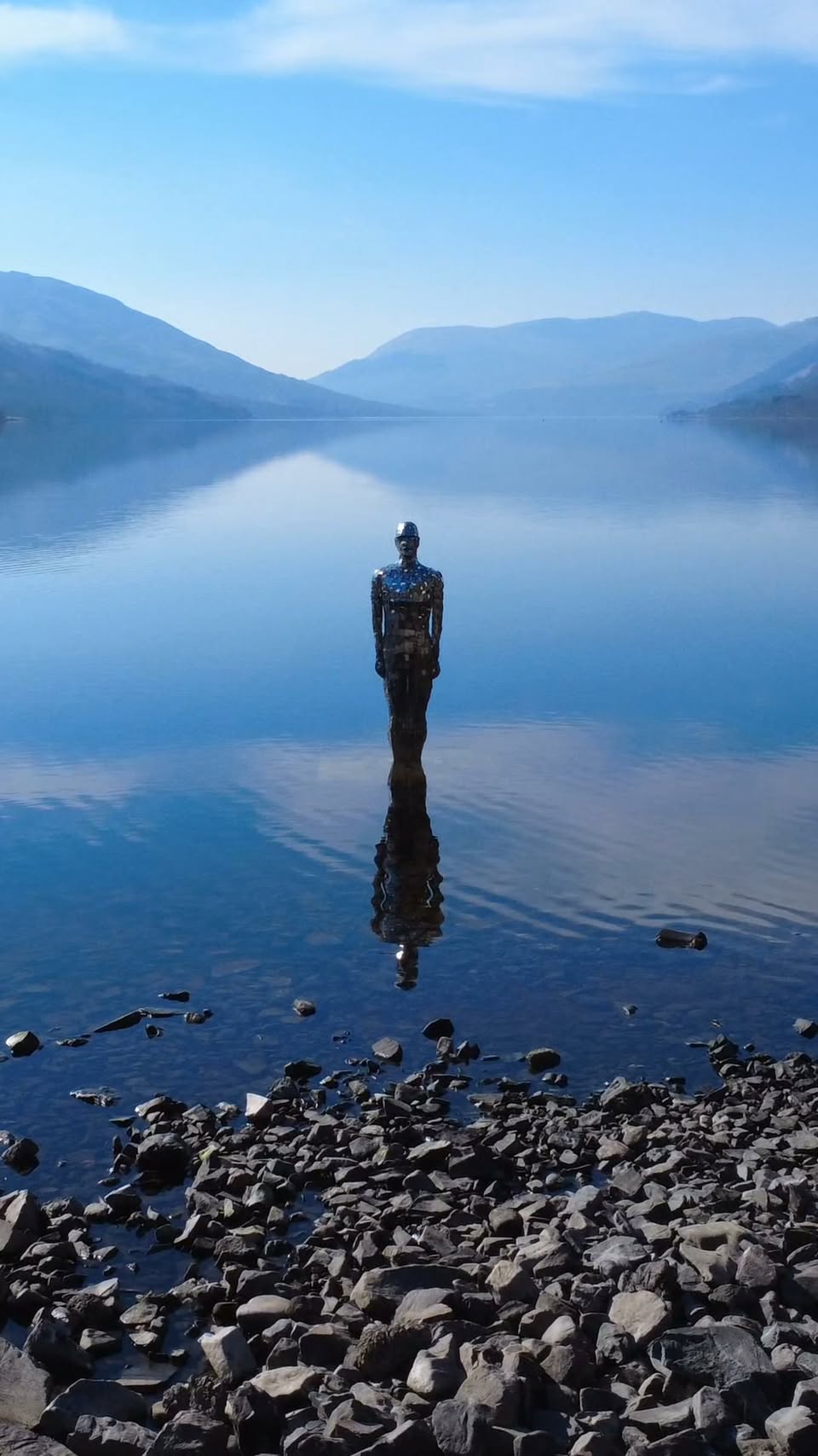 Loch Earn Mirror Man Sculpture's Return