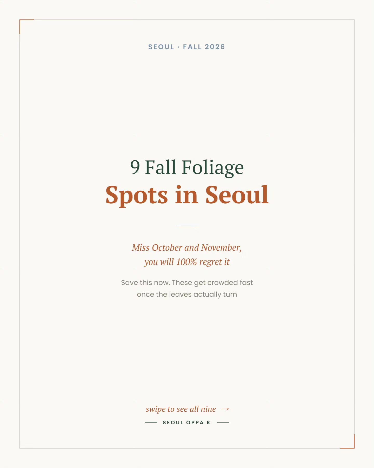 Seoul's Top Spots for Fall Colors